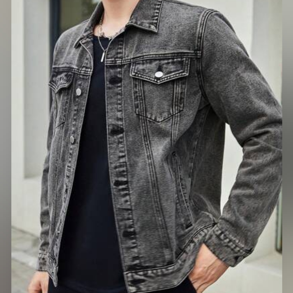 George Men's Black Denim Jacket